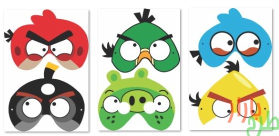 الگوی برش ماسک پرندگان خشمگین (Angry Birds)