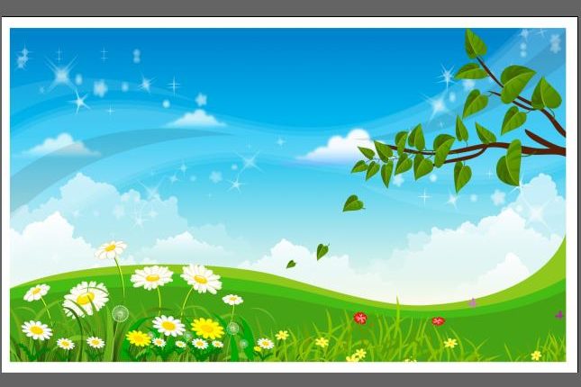 وکتور پس زمینه منظره بهاری