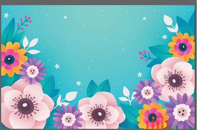 وکتور پس زمینه برگ و گل‌ها ۲
