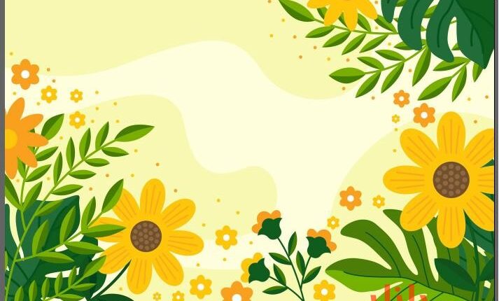 وکتور پس زمینه برگ و گل‌ها ۵