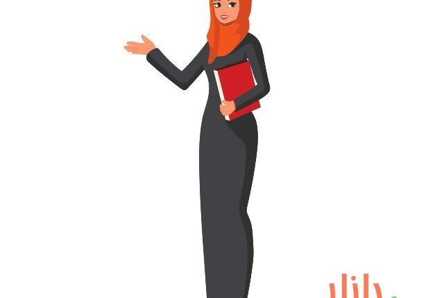 وکتور نقاشی کارتونی بانوی باحجاب مسلمان