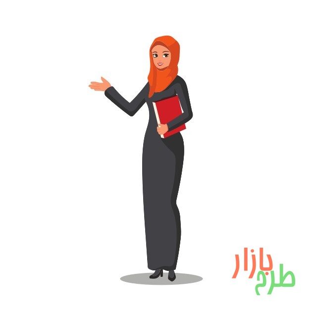 وکتور نقاشی کارتونی بانوی باحجاب مسلمان