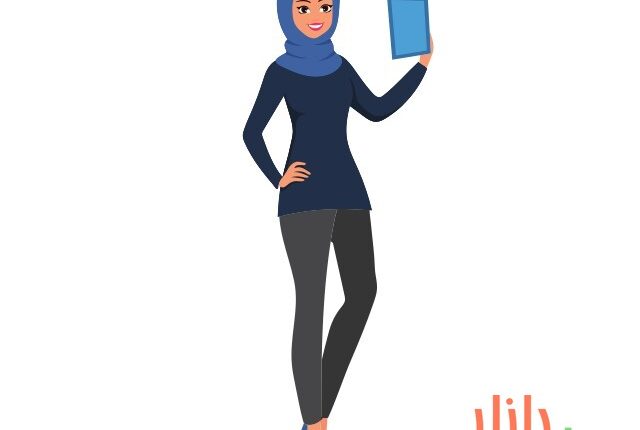 وکتور نقاشی کارتونی بانوی مسلمان
