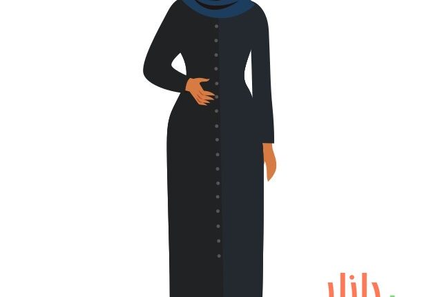 وکتور نقاشی کارتونی بانوی باحجاب