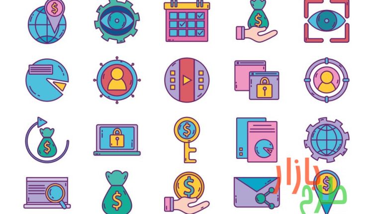 وکتور۲۰ آیکون کسب و کار و بازاریابی