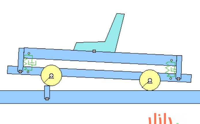 پروژه ماشین دوموتوره با سیستم تعلیق در نرم افزار Interactive Physics و Working Model