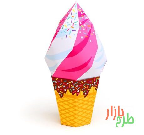 الگوی چاپ جعبه کادویی شکل بستنی