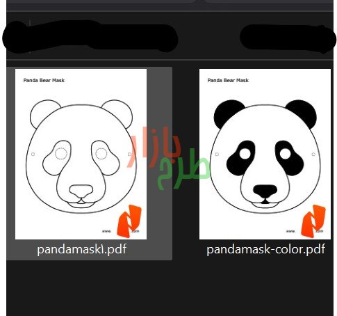 الگوی ماسک صورت کاغذی پاندا