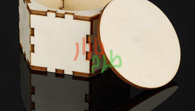 دانلود رایگان الگوی برش لیزری جعبه شش ضلعی درب دار