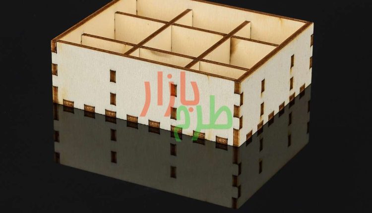 دانلود رایگان الگوی برش لیزری جعبه 9 بخشی