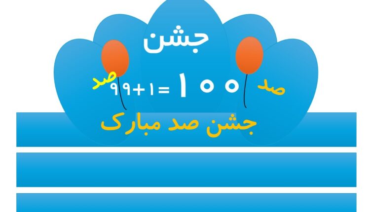 دانلود رایگان الگوی تاج جشن 100 تم آبی آسمانی